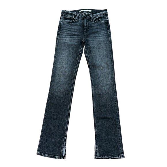 Hudson Jeans Denim - Hudson Nico Mid Rise Straight Inseam Split Black Star Denim Jeans Size 25 NWT